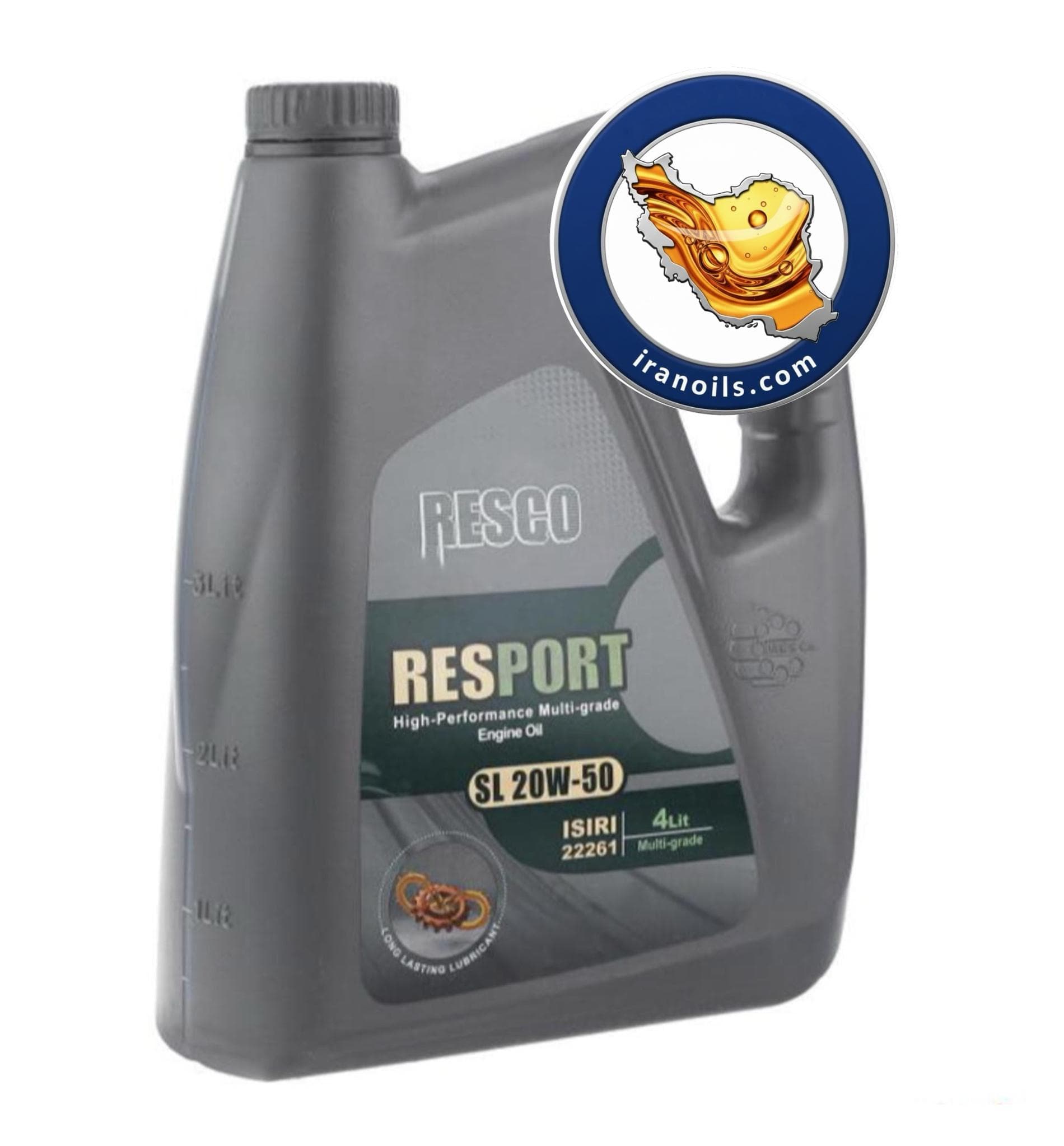 روغن موتور ایرانول 16000 مدل رسکو 20w50 SL حجم 4 لیتر