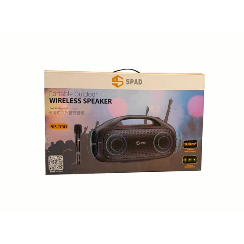 اسپیکر بلوتوثی قابل حمل اسپاد مدل SP-330 | همراه با میکروفون گارانتی دار — تصویر ۳