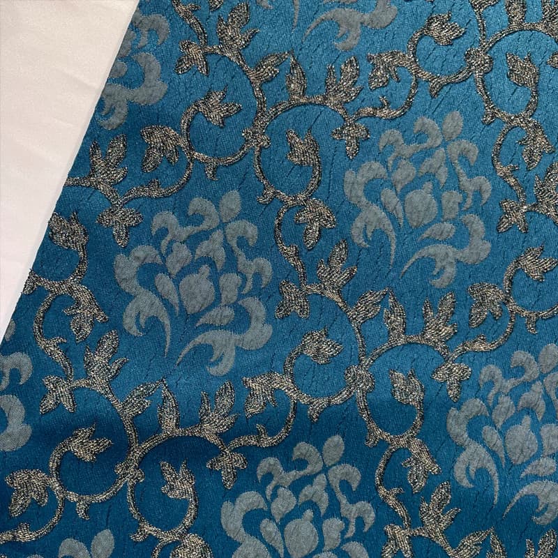پارچه ژاکارد طرحدار آبی