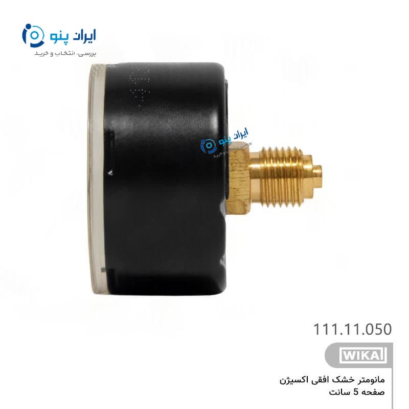 گیج فشار خشک اکسیژن افقی صفحه ۵ سانت صفر تا ۱۶ بار ویکا WIKA مدل 111.11.050 — تصویر ۲