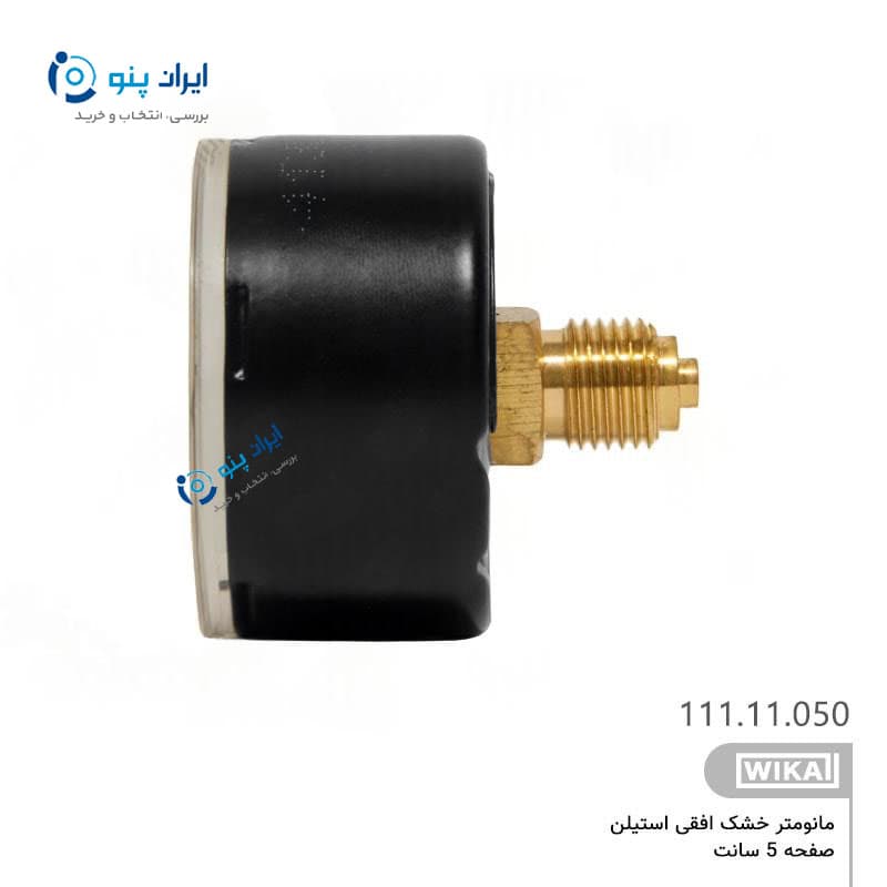 گیج فشار خشک استیلن افقی صفحه ۵ سانت صفر تا ۴۰ بار ویکا WIKA مدل 111.11.050 — تصویر ۲