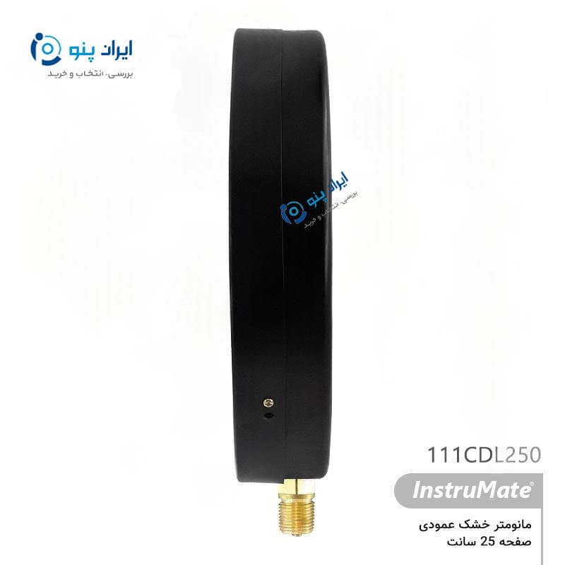 گیج فشار خشک عمودی صفحه ۲۵ سانت صفر تا ۱۶ بار اینسترومیت InstruMate مدل 111CDL250 — تصویر ۲