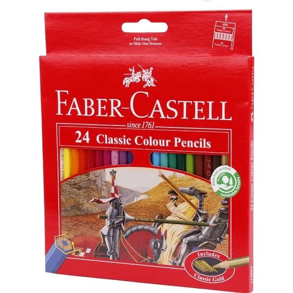 مداد رنگی 24 رنگ فابر کاستل مدل Classic Gold