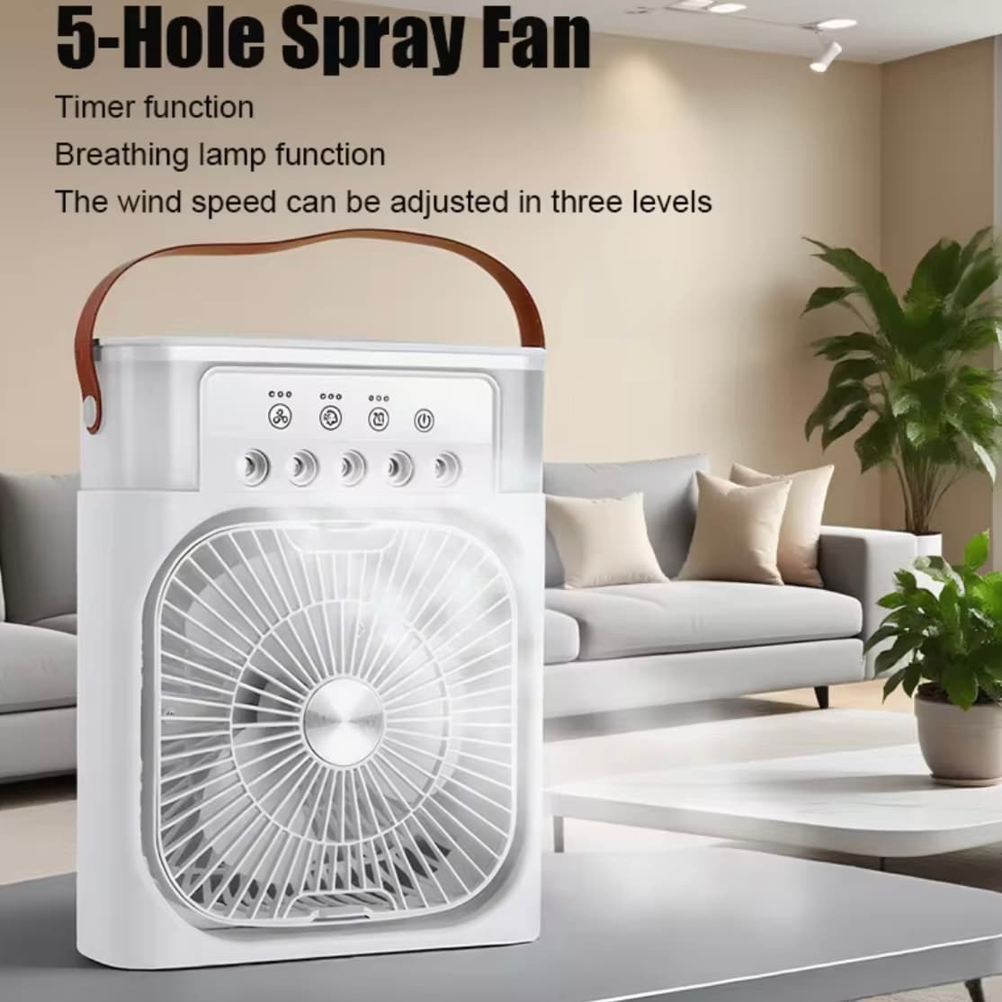 پنکه رومیزی مه پاش مدل AIR COOLER FAN | خنک کننده هوشمند (سفید.مشکی.سبز.سورمه ای) — تصویر ۶