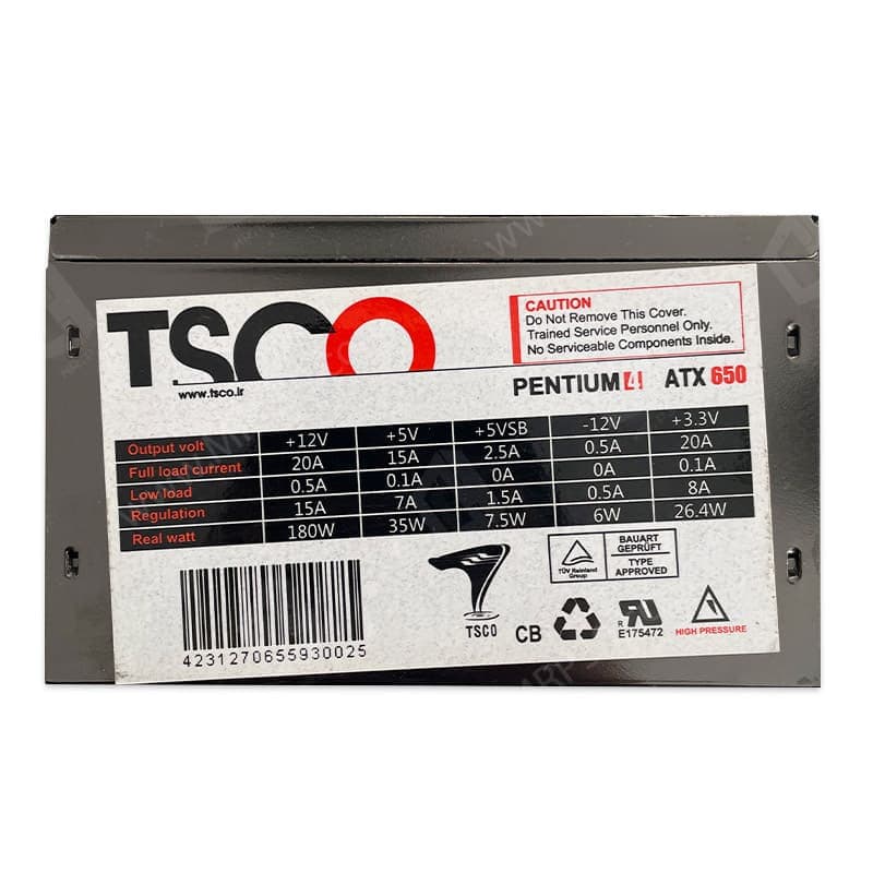 پاور 230 وات تسکو TSCO ATX 650 P4 230W استوک — تصویر ۴