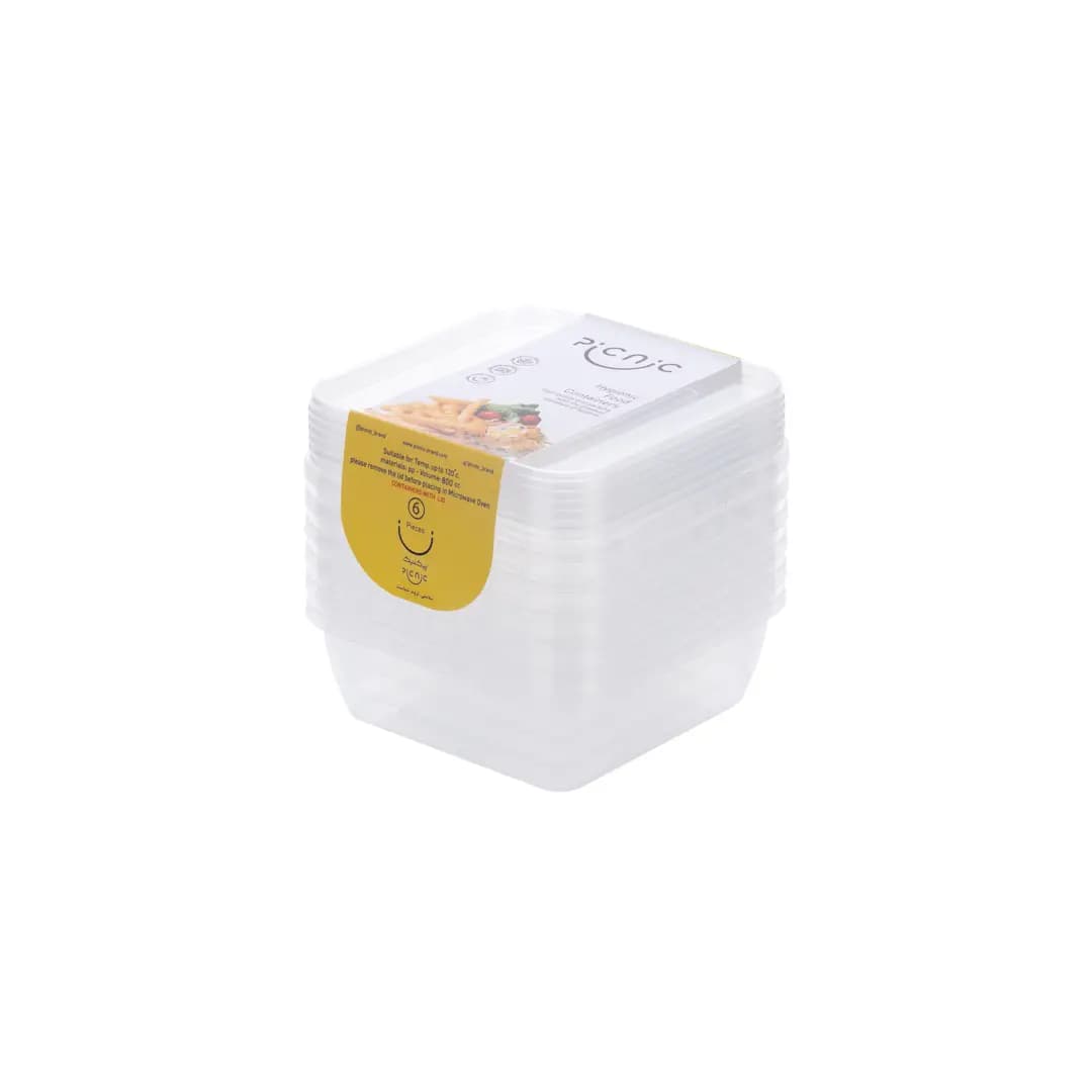 ظرف ماکروویوی 800cc بسته 6 عددی – پیکنیک هوم — تصویر ۲