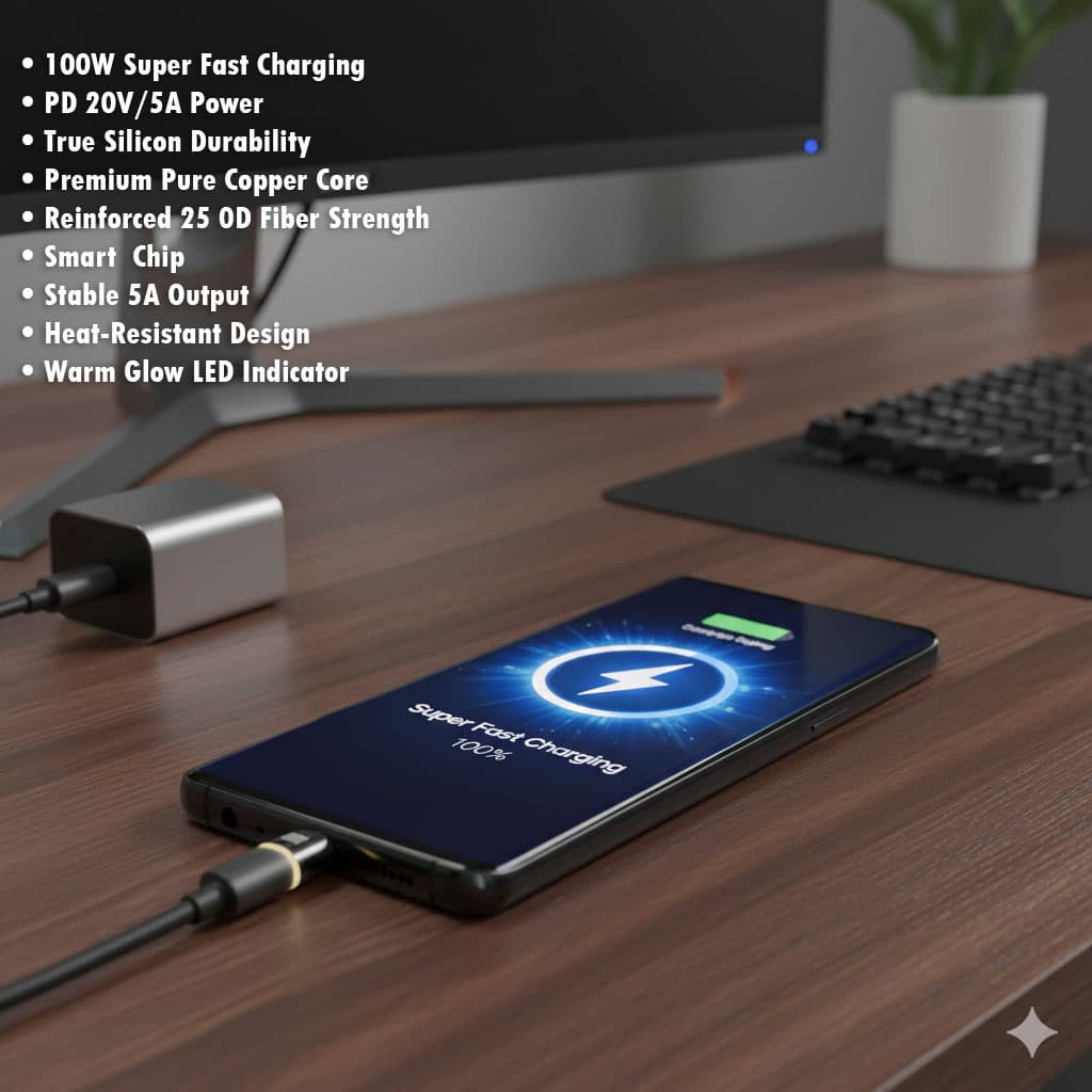 کابل USB-C بنیوس مدل BE-CA10 طول 1متر — تصویر ۵