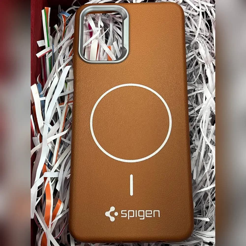 گارد چرمی مگسیف spigen برای سامسونگ samsung A12 — تصویر ۲
