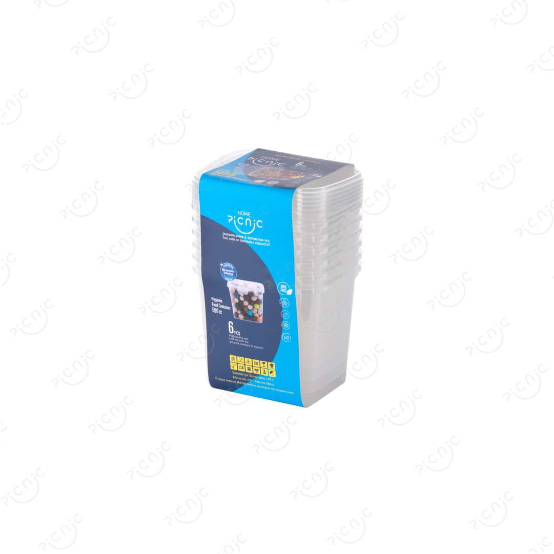 ظرف ماکروویوی 560cc بسته 6 عددی – پیکنیک هوم — تصویر ۲
