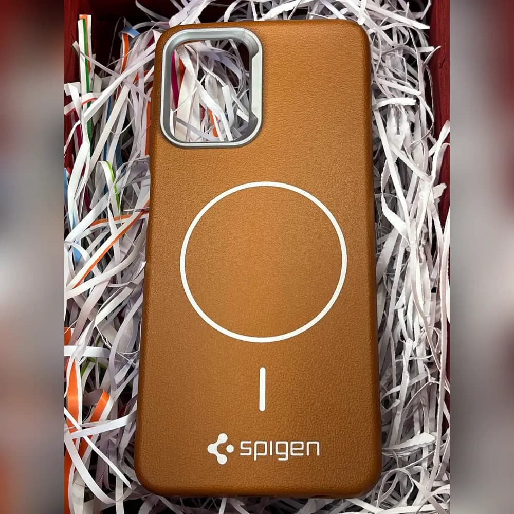 گارد چرمی مگسیف spigen برای سامسونگ samsung A22 4G — تصویر ۲