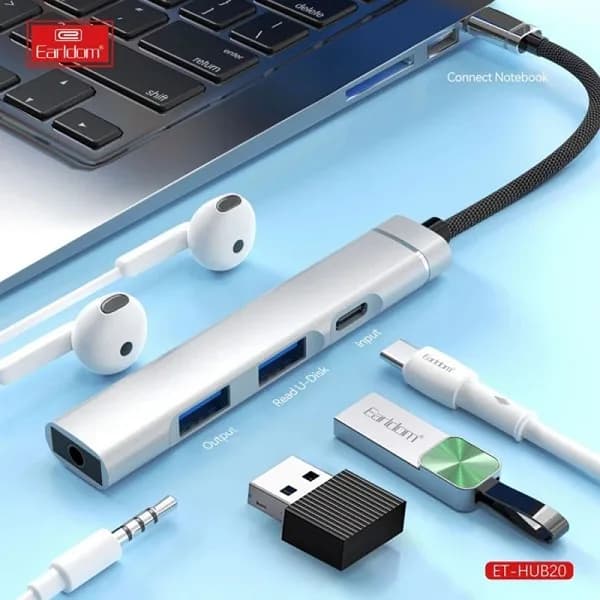 هاب 4 پورت USB-C ارلدام مدل HUB20 — تصویر ۲