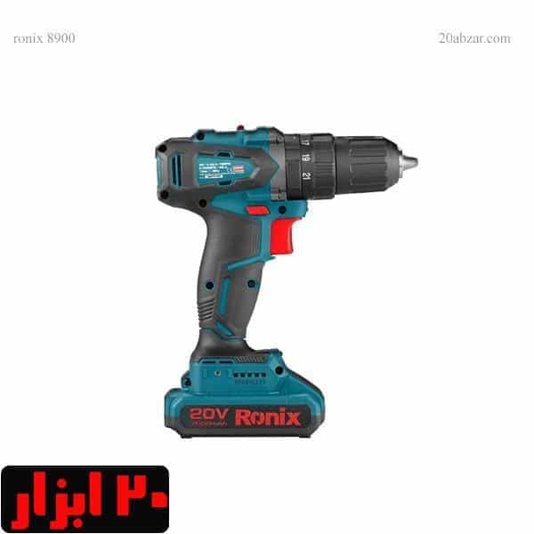 دریل شارژی چکشی 20 ولت 13 میلیمتری تک باتری رونیکس مدل 8900 با کیف برزنتی