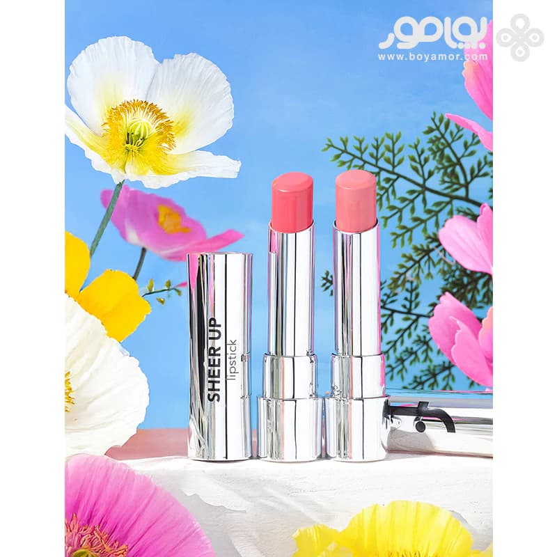 رژ لب جامد فلورمار مدل SHEER UP رنگ TANGERINE شماره 006 — تصویر ۸