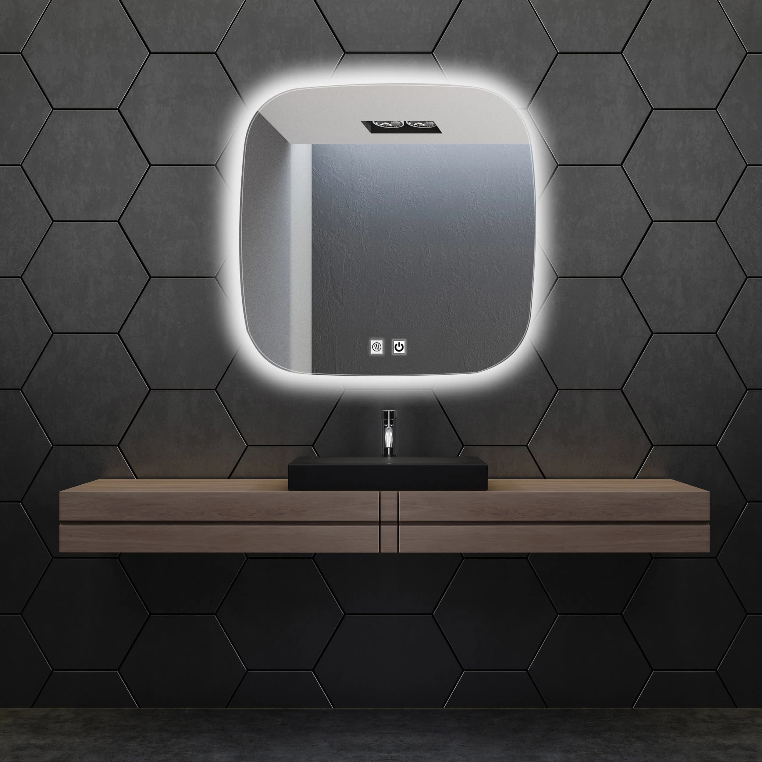 آینه سرویس بهداشتی دلفین مدل ضدبخار TCH-HT-SQ 61
