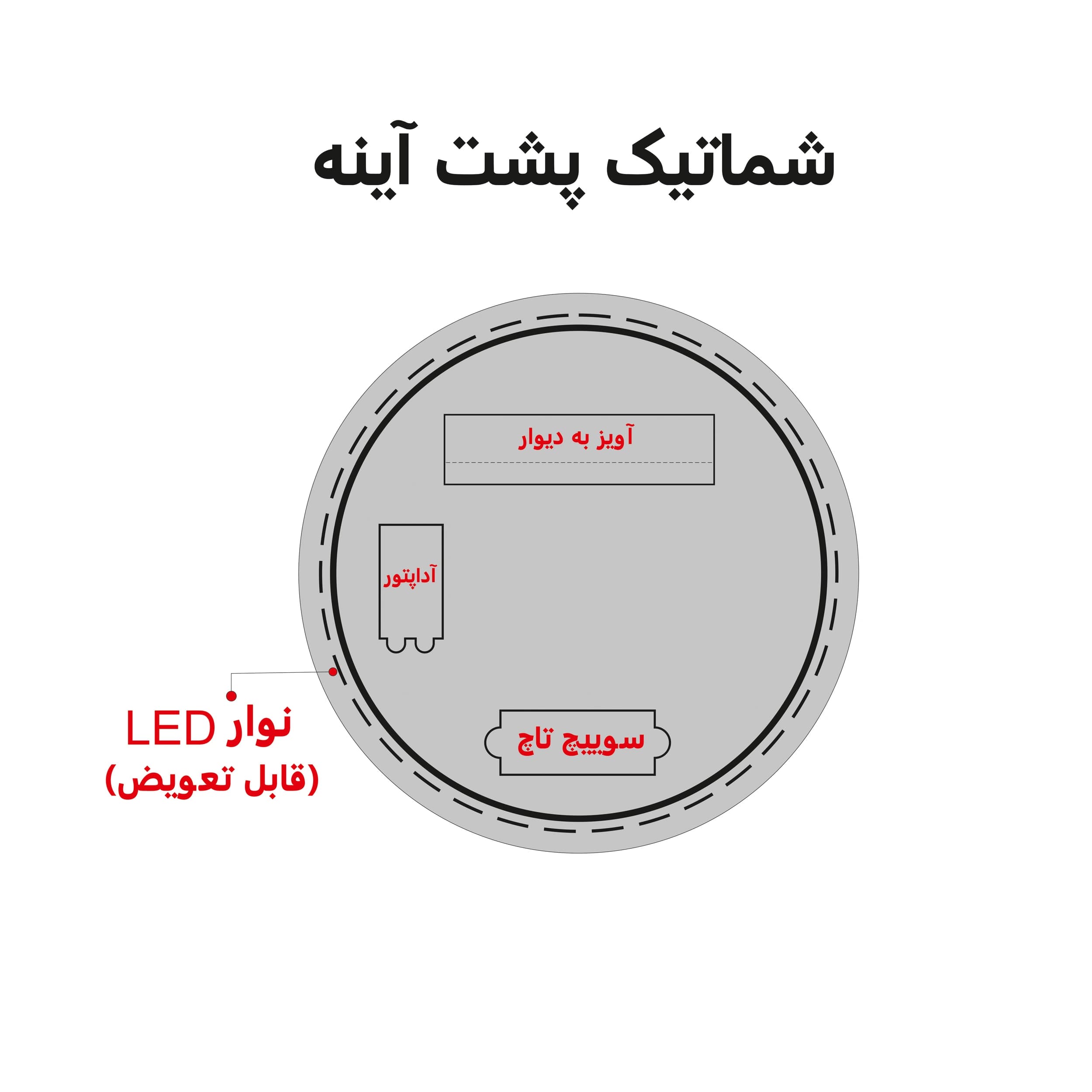 آینه هوشمند دلفین مدل Touch-NQ-80 — تصویر ۸