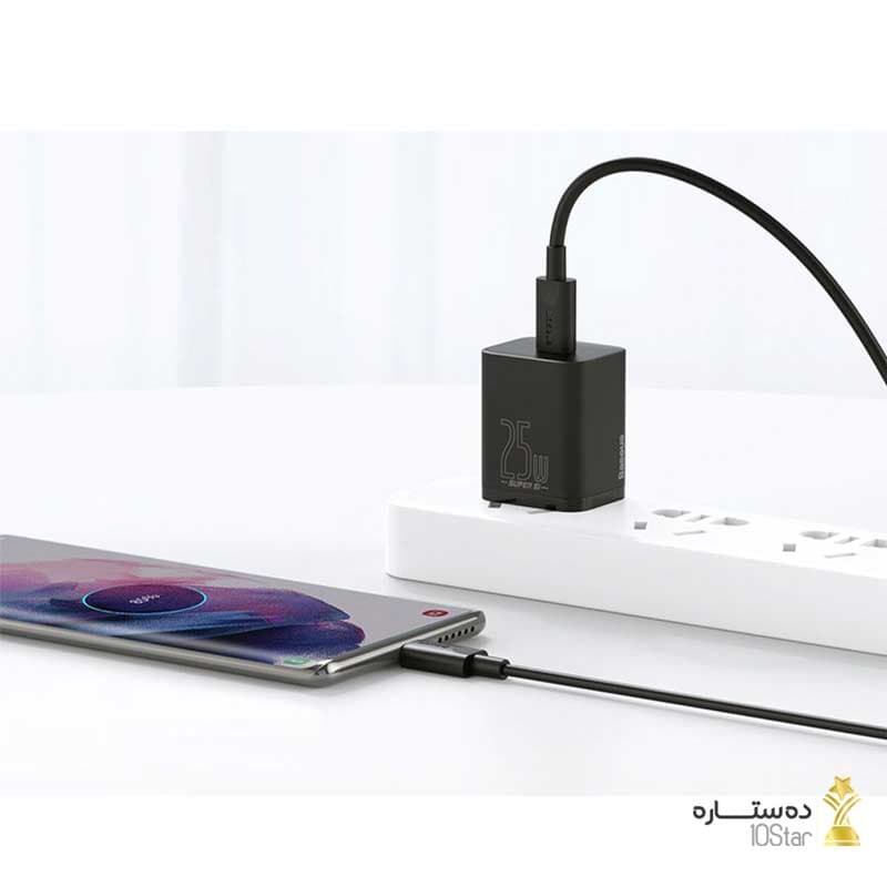شارژر دیواری 25 وات فست شارژ باسئوس مدل CCCJG25CE TZCCSUP-L01 EU — تصویر ۲