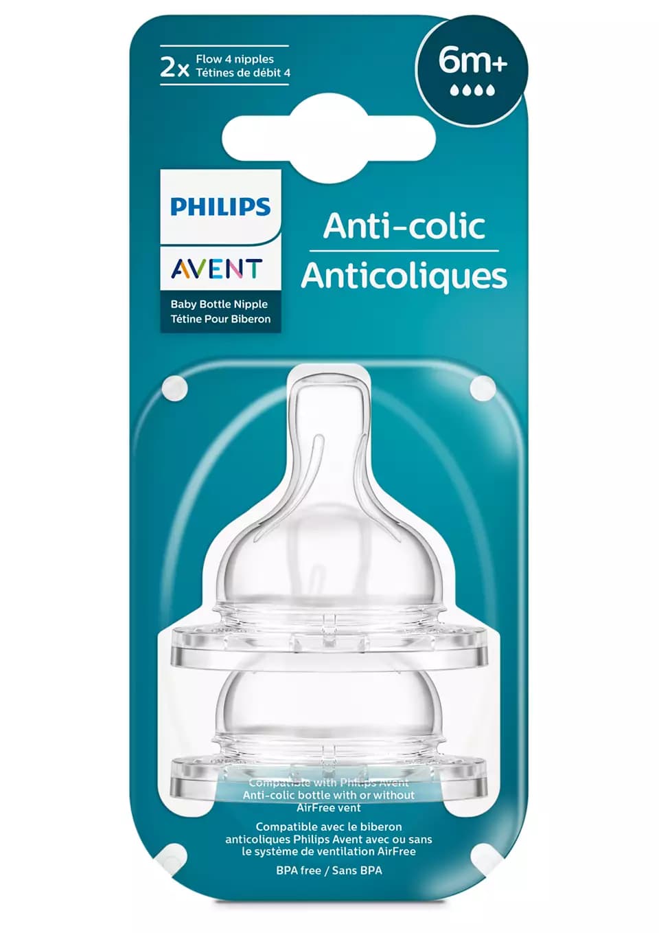 سرشیشه کلاسیک چهار قطره‌ فیلیپس اونت PHILIPS AVENT سری AntiColic — تصویر ۴