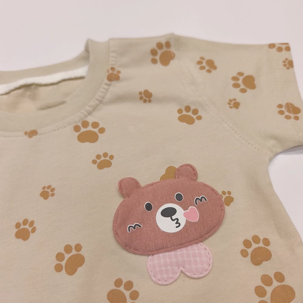 تیشرت شلوارک دخترانه نقلی Teddy print — تصویر ۳