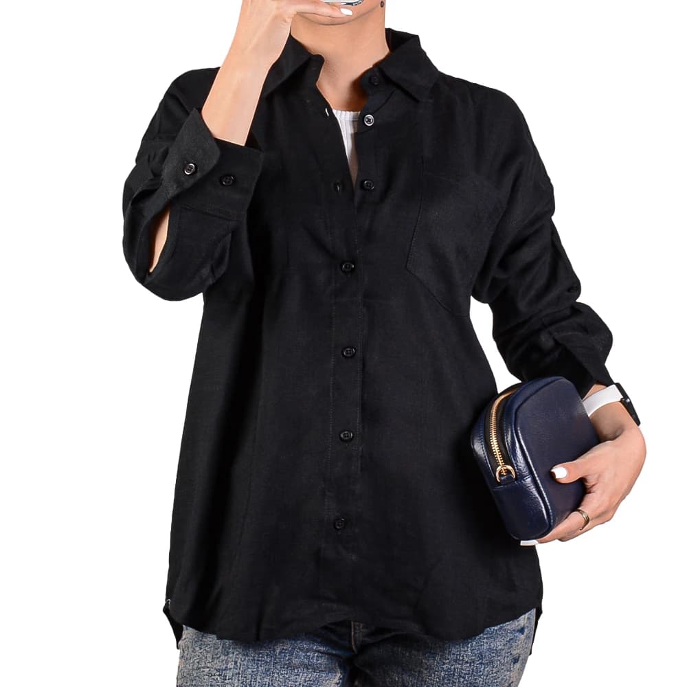 شومیز مانتویی دو جیب الیزا زنانه — تصویر ۶