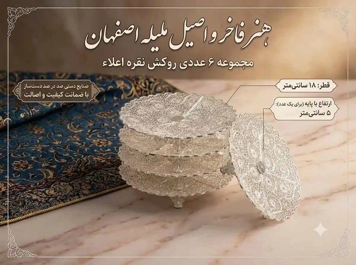 ست پیش دستی 6 عددی ملیله — تصویر ۲
