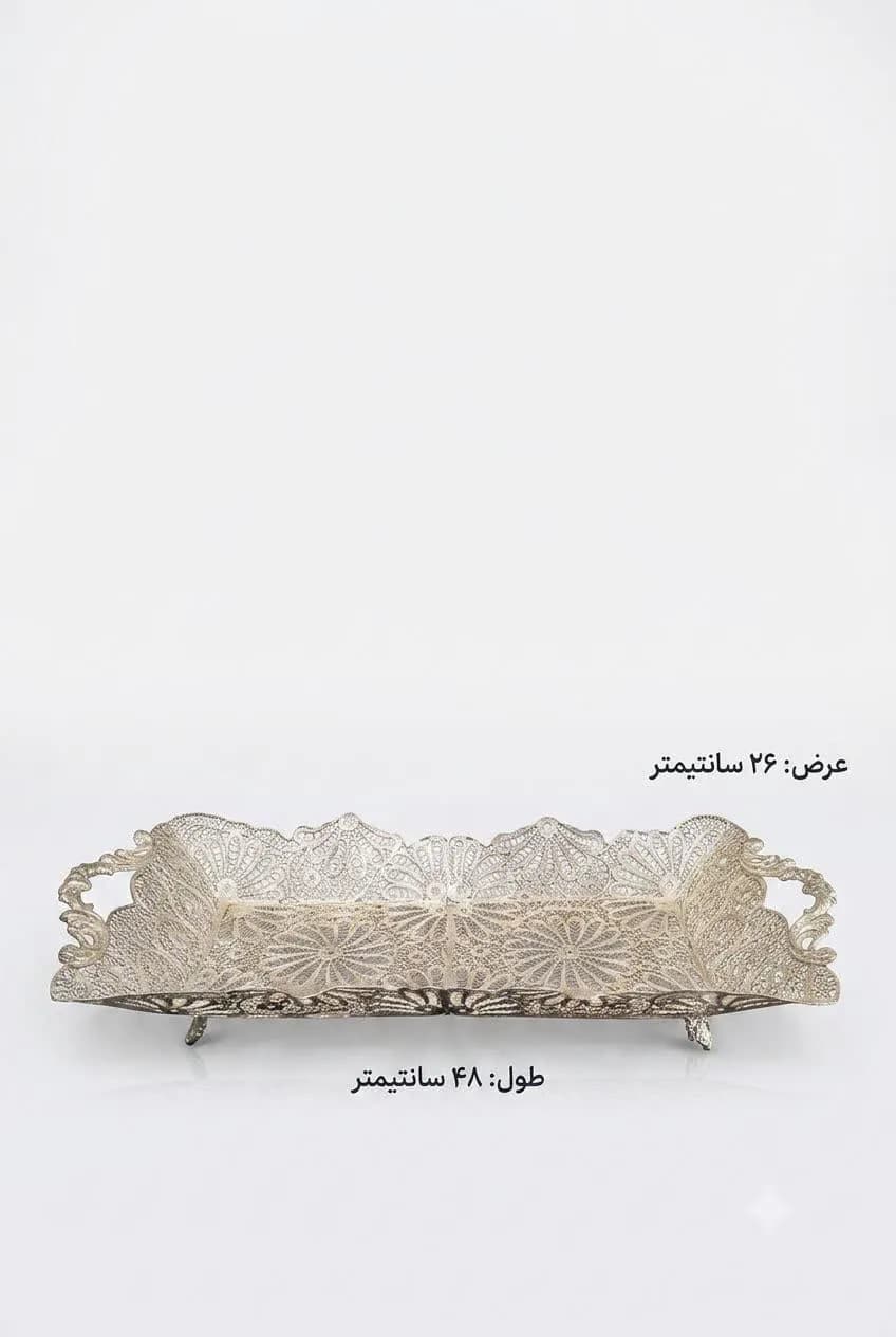 سینی ملیله روکش نقره دست ساز اصفهان