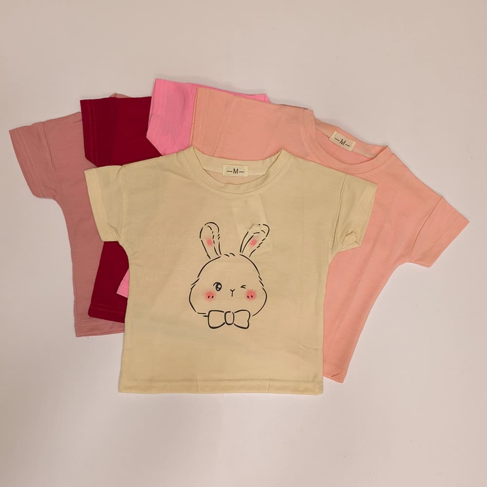 تیشرت تک دخترانه نقلی Bow rabbit