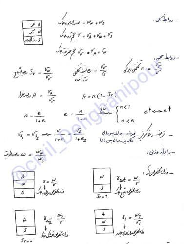 خلاصه مکانیک خاک شامل فرمول ها و نکات مهم — تصویر ۳
