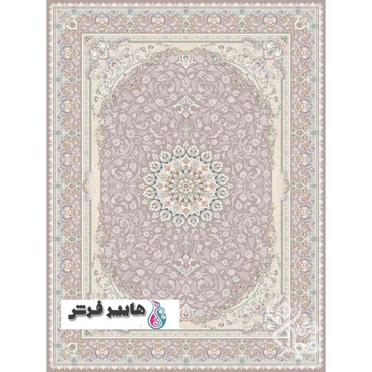 فرش قیطران طرح عسل زمینه سوسنی