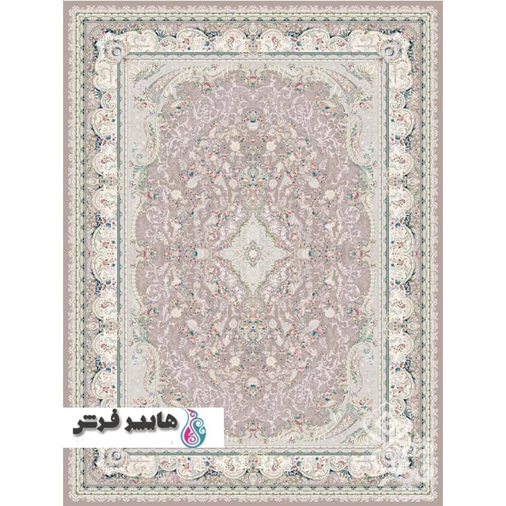فرش قیطران طرح مهرآیین زمینه سوسنی