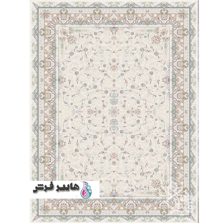 فرش قیطران طرح سیندخت زمینه کرم