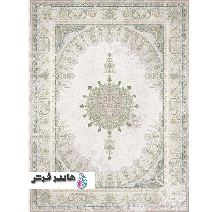 فرش قیطران طرح شادان زمینه کرم