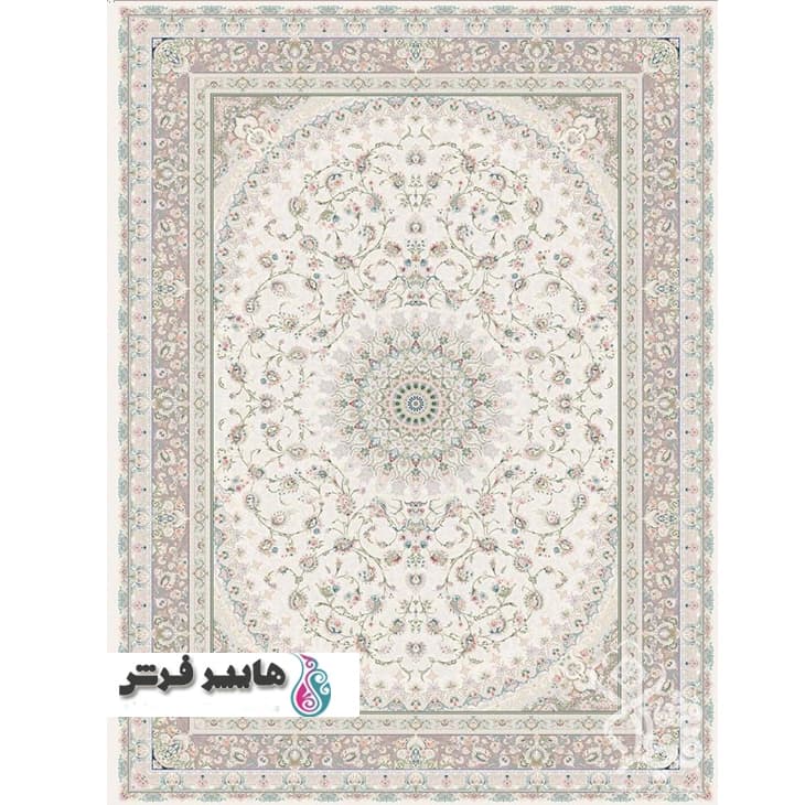 فرش قیطران طرح ستوش زمینه کرم