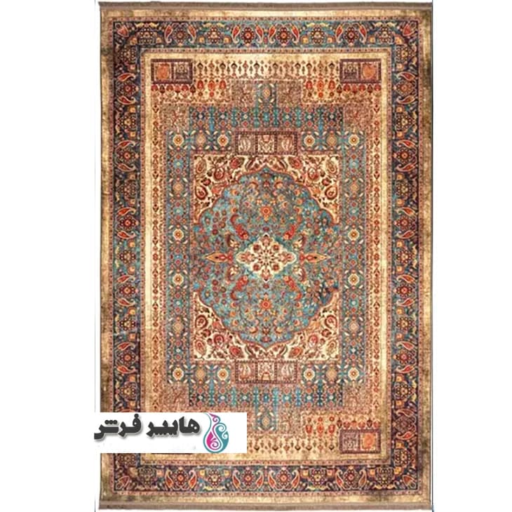 فرش طرح دستبافت هلنا 25NH0010 رنگ خاکی کلکسیون محتشم