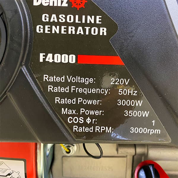 موتور برق دنیز 3500 وات مدل F4000 — تصویر ۴