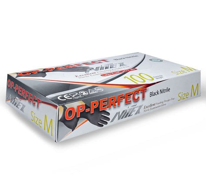 دستکش نیتریل مشکی نیتکس (op Perfect) 100 عددی — تصویر ۳