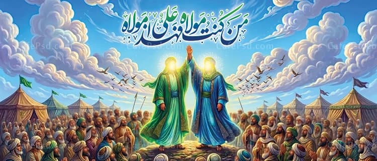 طرح بنر دکور عید غدیر با تصویر صحنه عید غدیر — تصویر ۲
