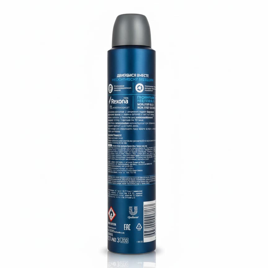 اسپری ضد تعریق مردانه رکسونا Rexona مدل Transparent Ice Invisible روسی — تصویر ۲