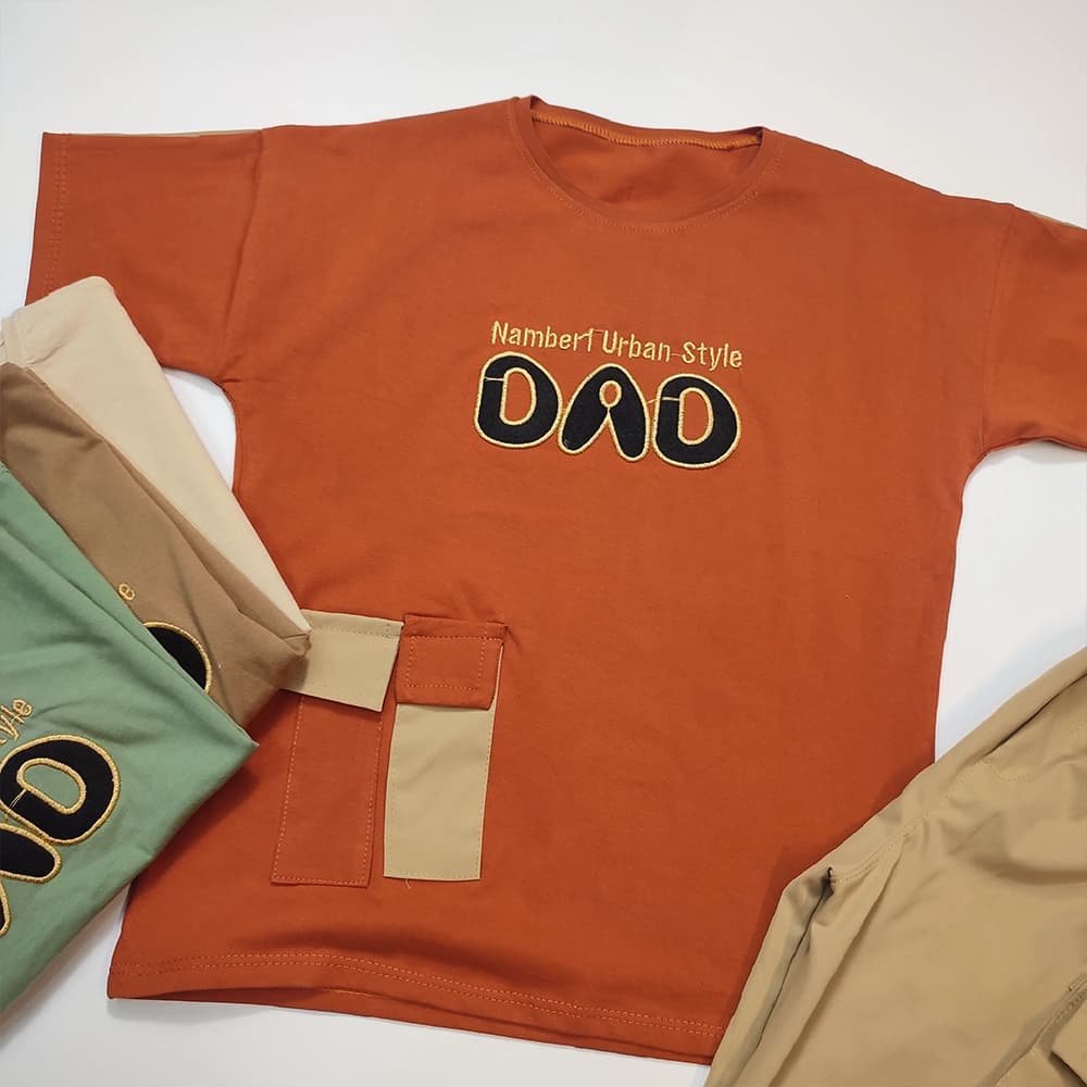 تیشرت شلوارک کتان دخترانه پسرانه DAD — تصویر ۳