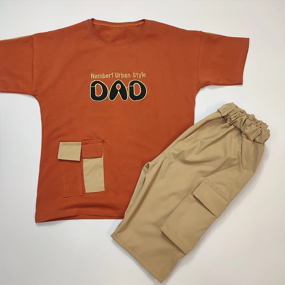 تیشرت شلوارک کتان دخترانه پسرانه DAD — تصویر ۸