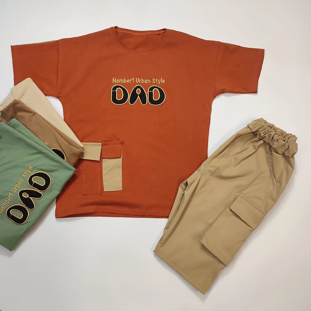 تیشرت شلوارک کتان دخترانه پسرانه DAD