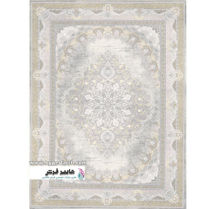 فرش وینتیج قیطران طرح نسرین زمینه کرم