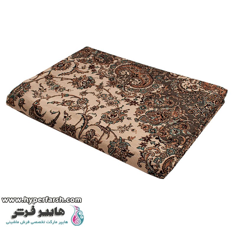 روفرشی کشدار نیکزاد یزد طرح یاسمن رنگ کرم کد 92 — تصویر ۲