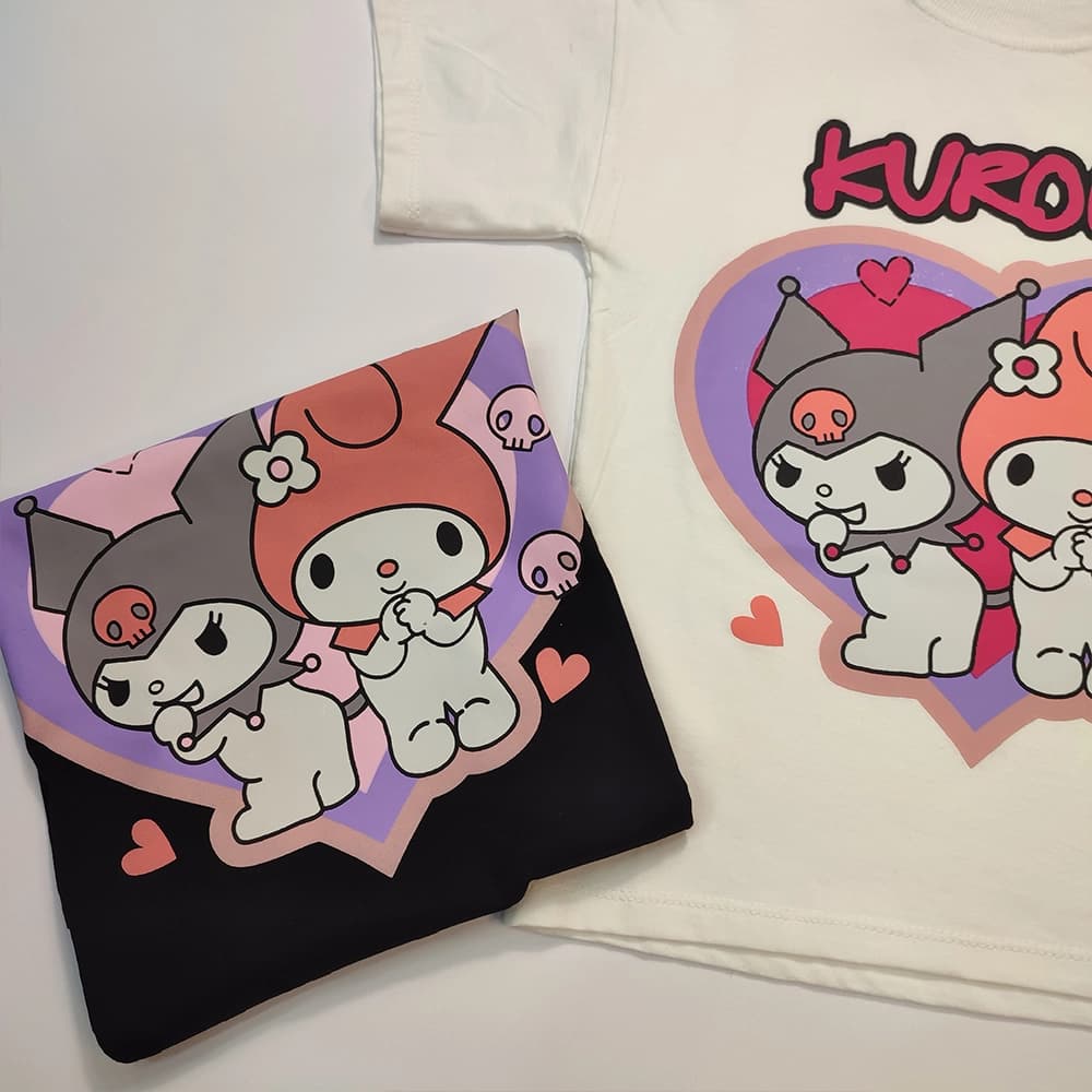 تیشرت شلوارک دخترانه کرومی kuromi Love — تصویر ۸