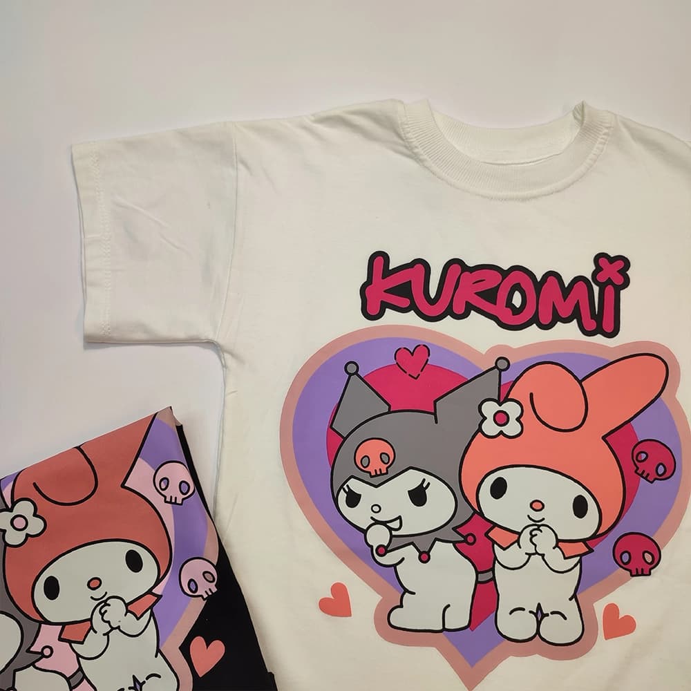 تیشرت شلوارک دخترانه کرومی kuromi Love — تصویر ۲