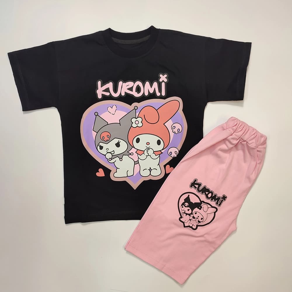 تیشرت شلوارک دخترانه کرومی kuromi Love — تصویر ۳