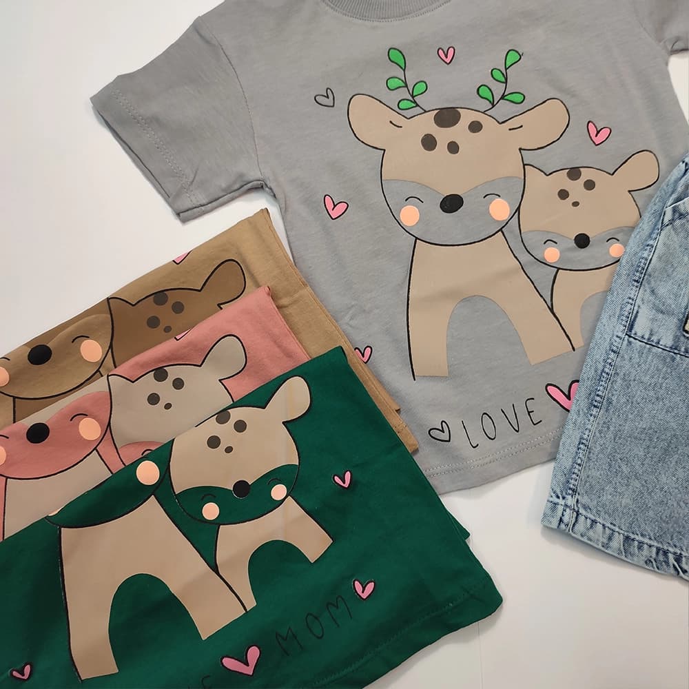 تیشرت شلوارک جین دخترانه Happy deer — تصویر ۸