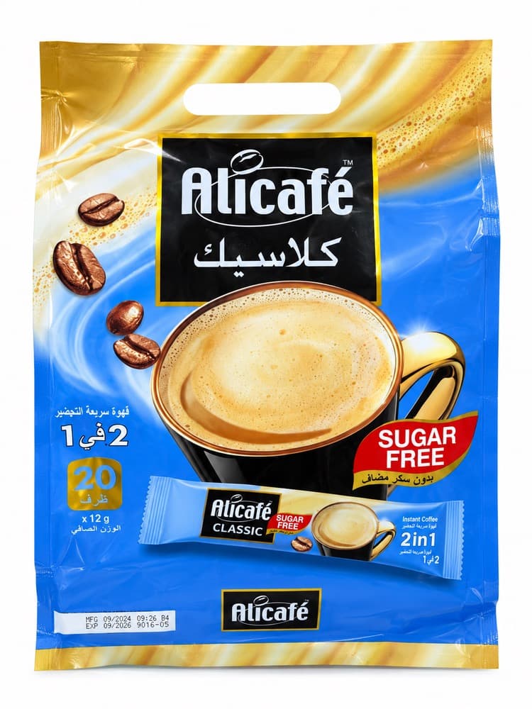 قهوه فوری علی‌کافه کلاسیک بدون شکر 2 در 1