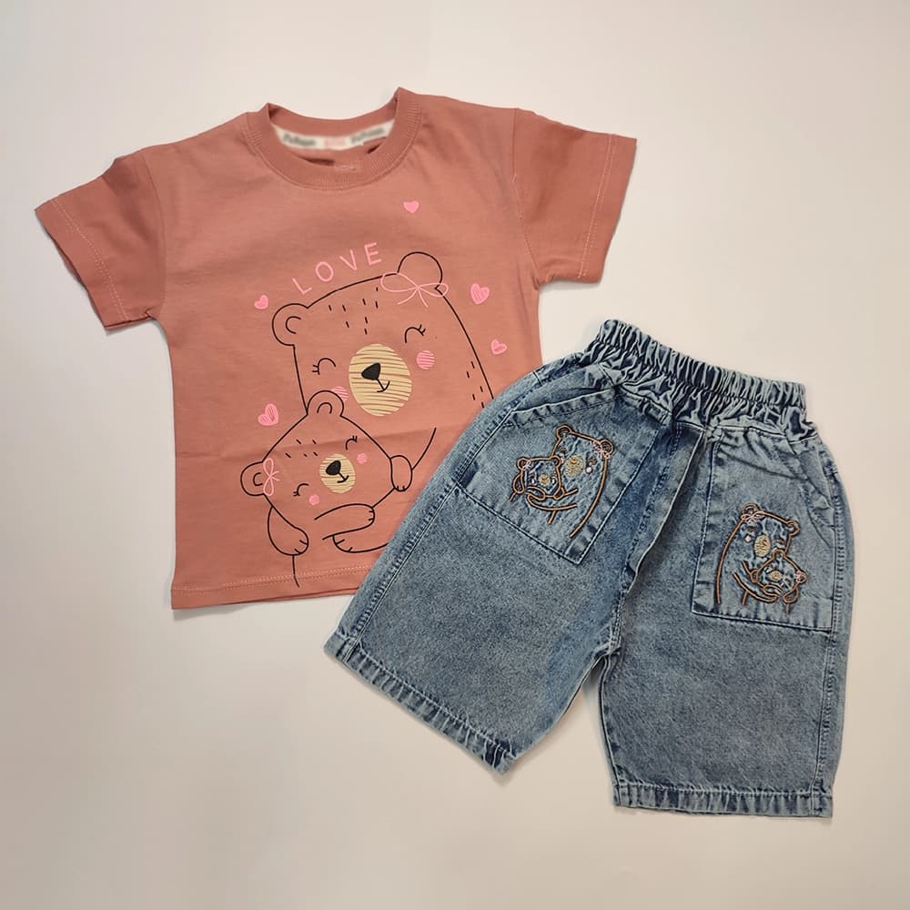 تیشرت شلوارک جین دخترانه Happy Bear — تصویر ۷