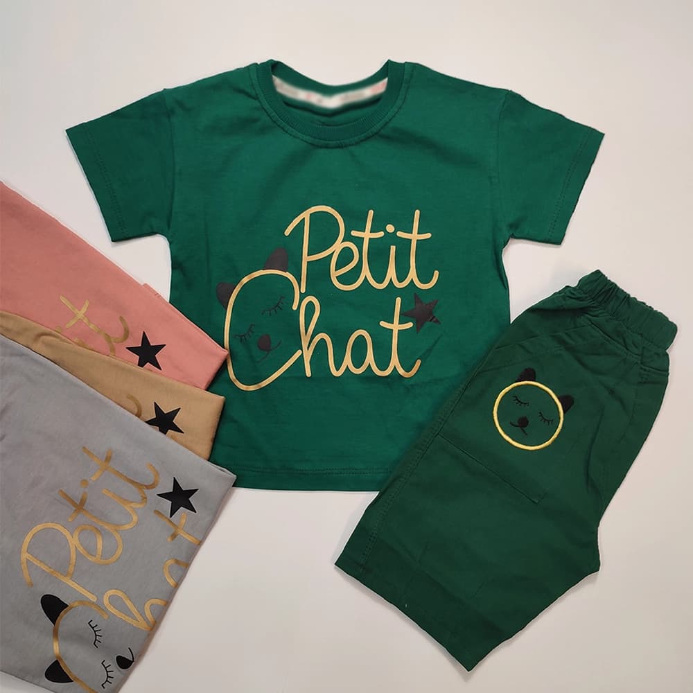 تیشرت شلوارک لینن دخترانه Petit