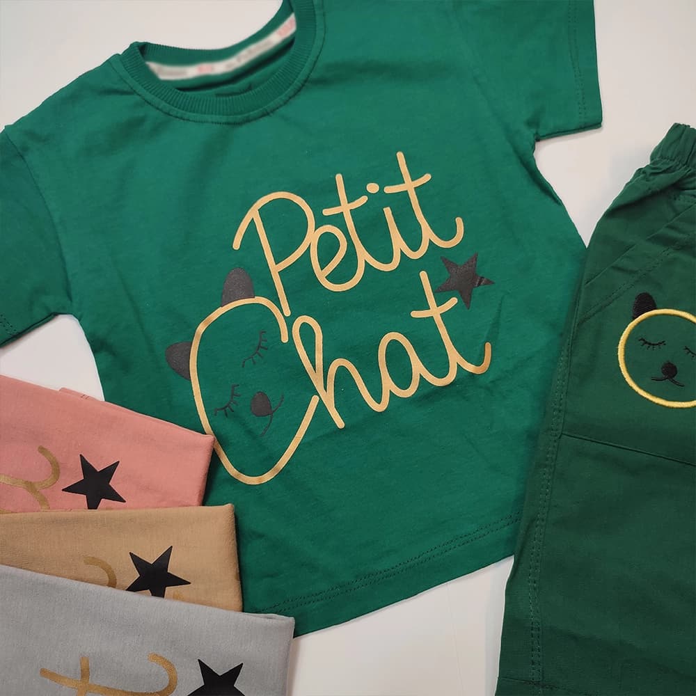 تیشرت شلوارک لینن دخترانه Petit — تصویر ۵